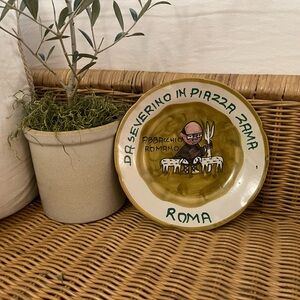 Vintage Buon Ricordo Plate: Hand-Painted Italian Ceramic Wall Decor